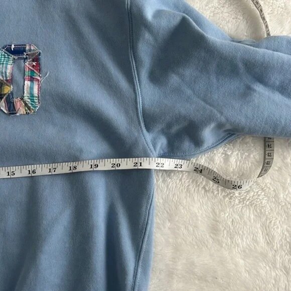 Polo Ralph Lauren Patchwork Logo Crewneck Sweatshirt – Baby Blue, Raw Hem - Picture 6 of 6